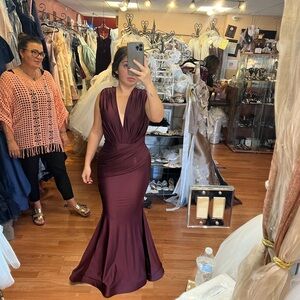 Red Backless Bustier Gown for Prom